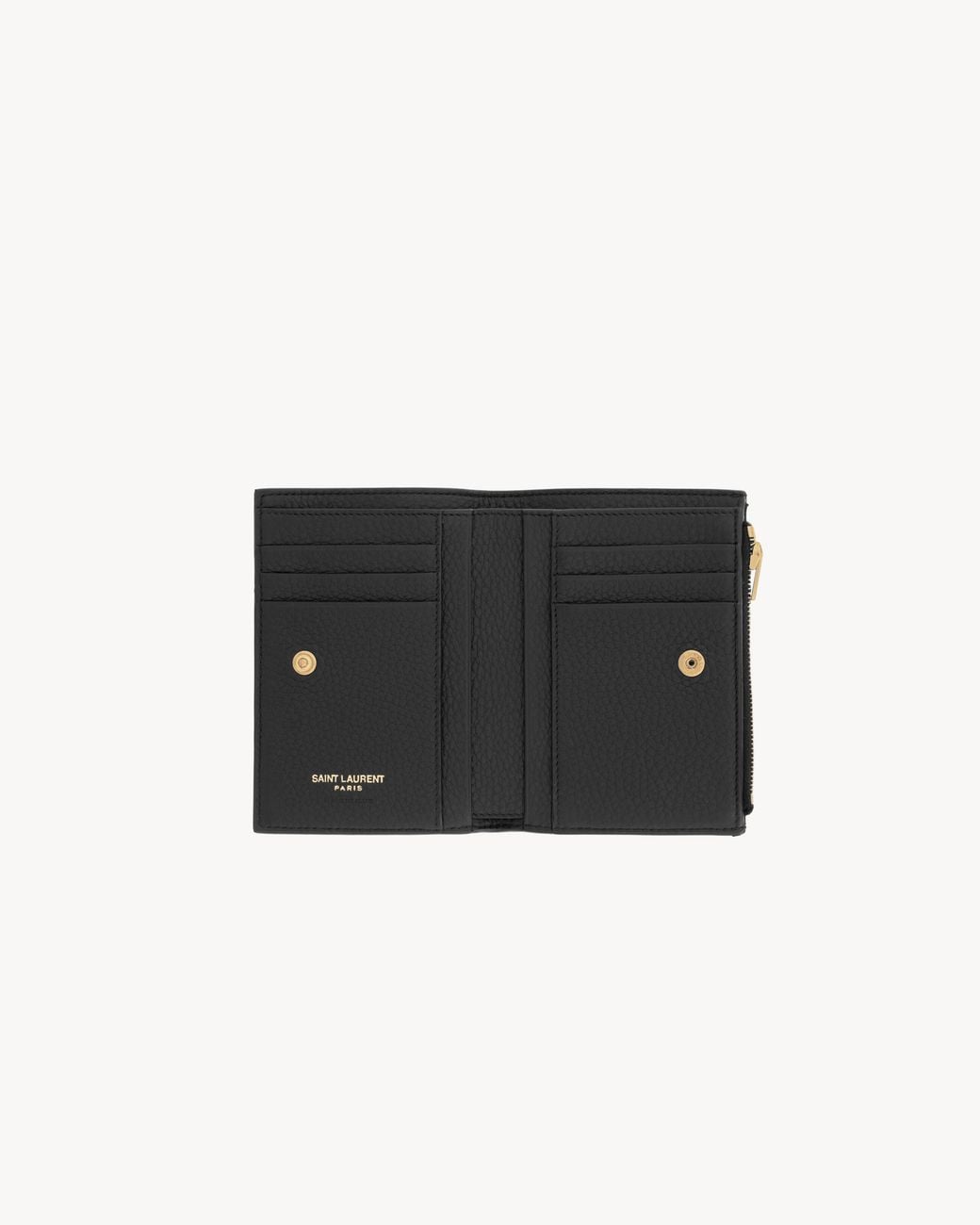 Saint Laurent Black Tiny Cassandre Bi-Fold Wallet for men