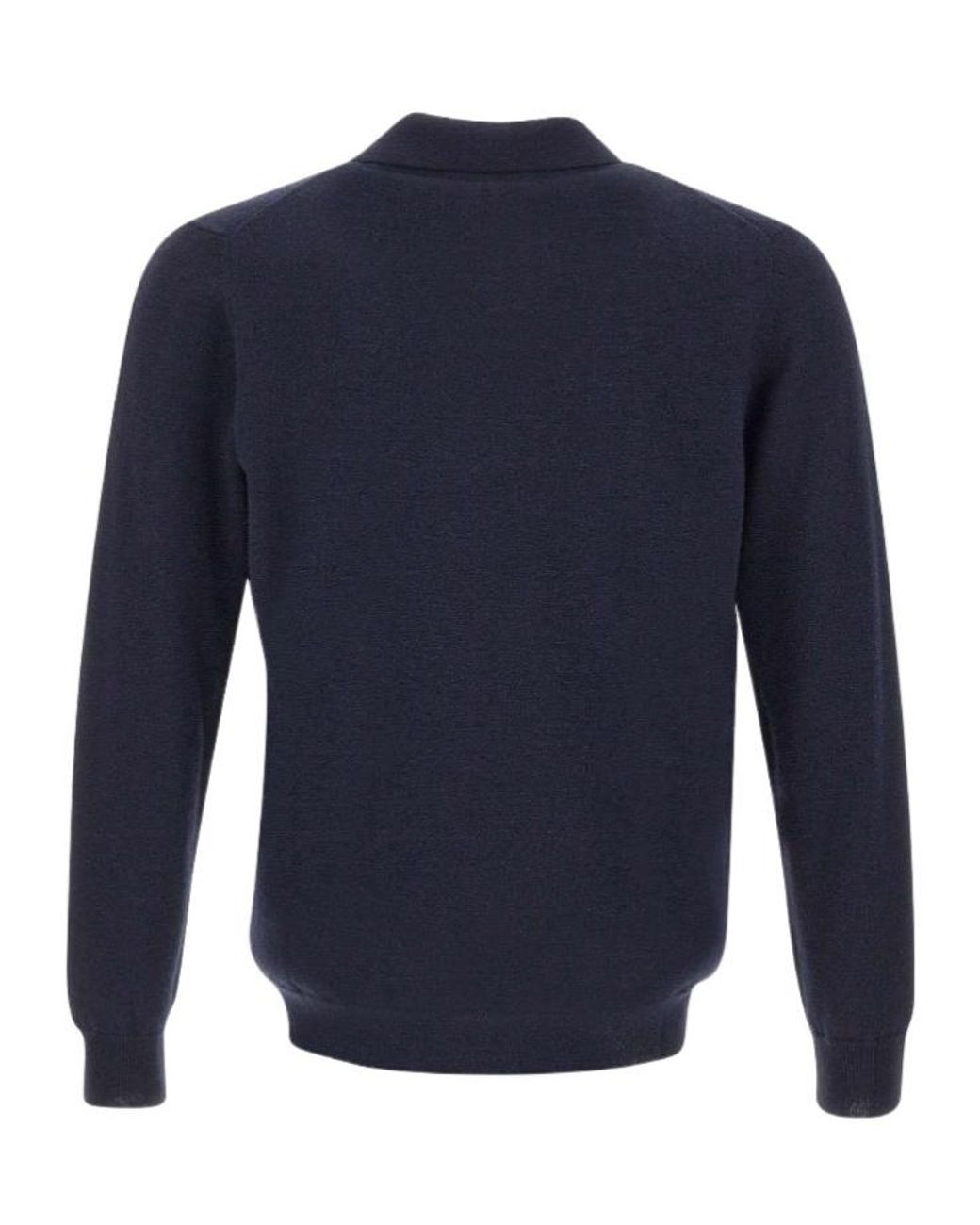 Kangra Cashmere Blue Kangra Long-Sleeve Polo Shirt for men