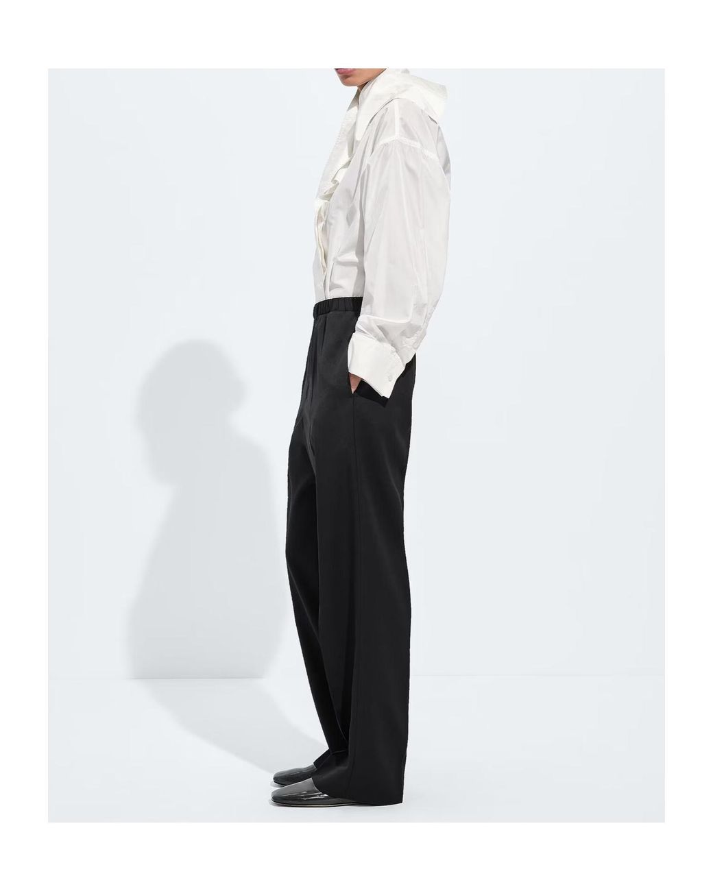 Bottega Veneta Black Grain De Poudre Pants