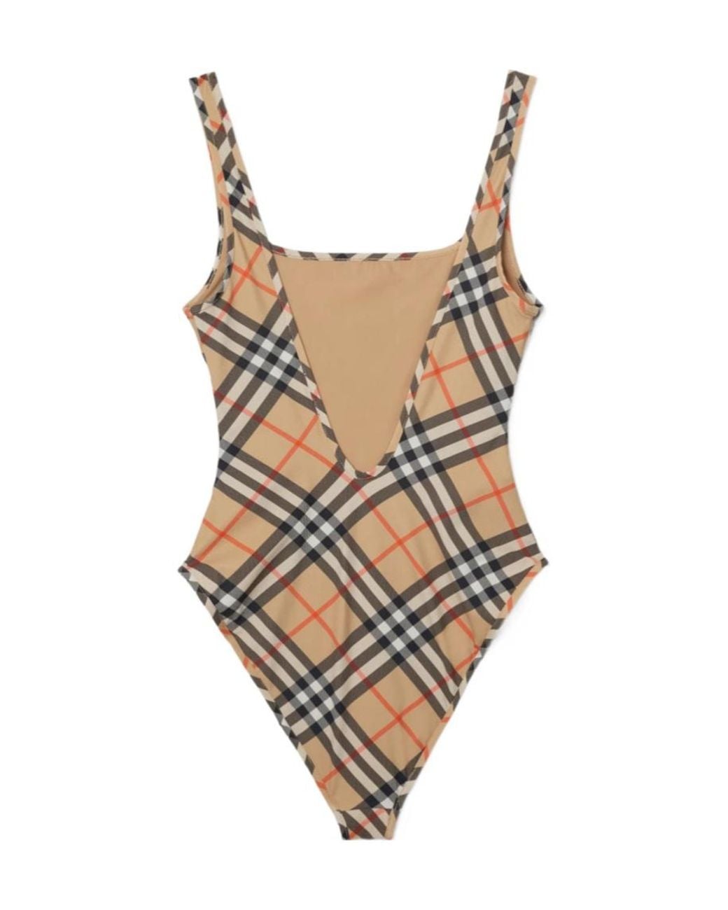 Burberry Natural Plaidpattern Swimsuit