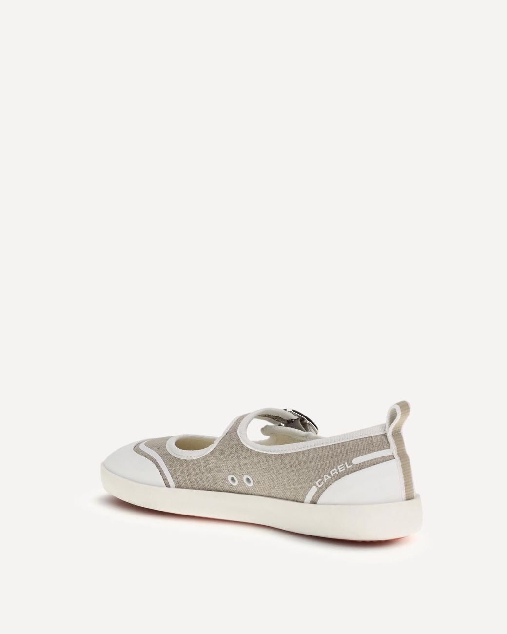 CAREL PARIS White Carel Logo Printed Buckle Fastened Ballerinas