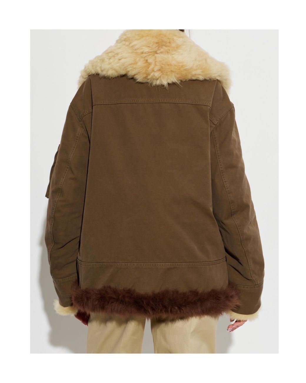DSquared² Brown Shearling Trim Jacket