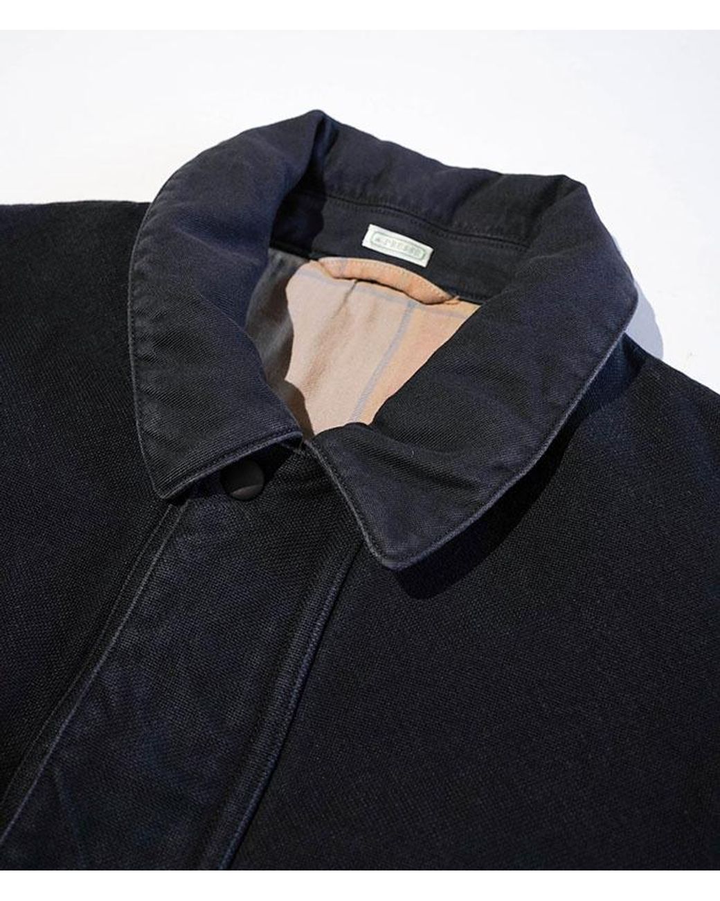 A.PRESSE Black Retro Collared Jacket for men