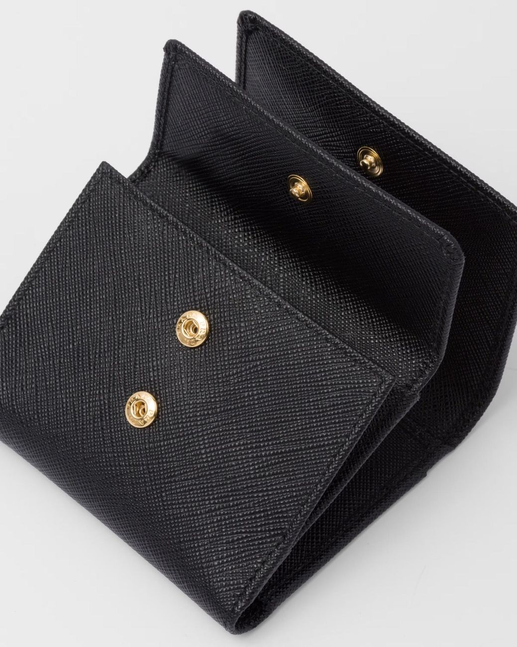 Prada Black Small Saffiano Leather Bifold Wallet