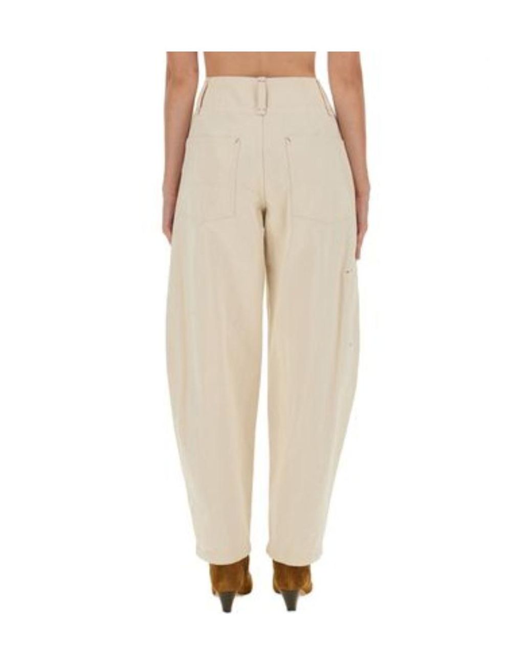 Isabel Marant Natural High-Waist Wide Leg Pants