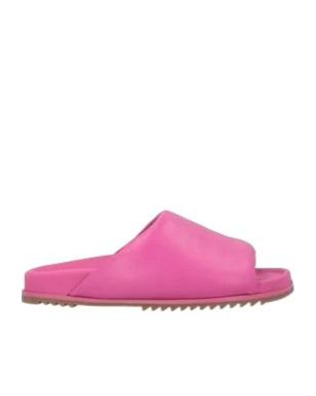 Rick Owens Pink Leather Flat Slippers
