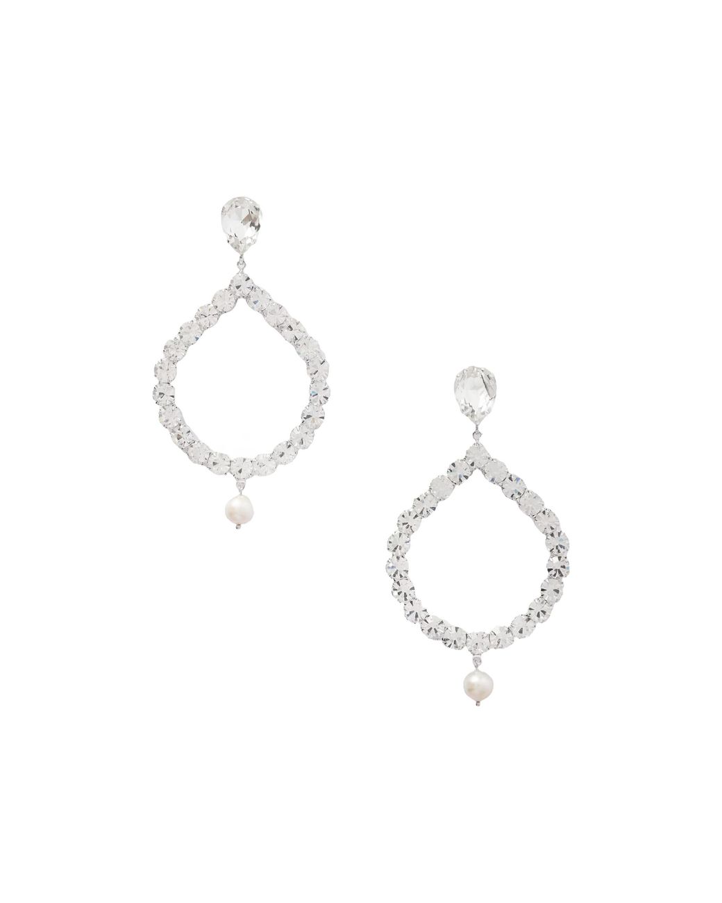 Magda Butrym White Crystal-Embellishment Drop Earrings