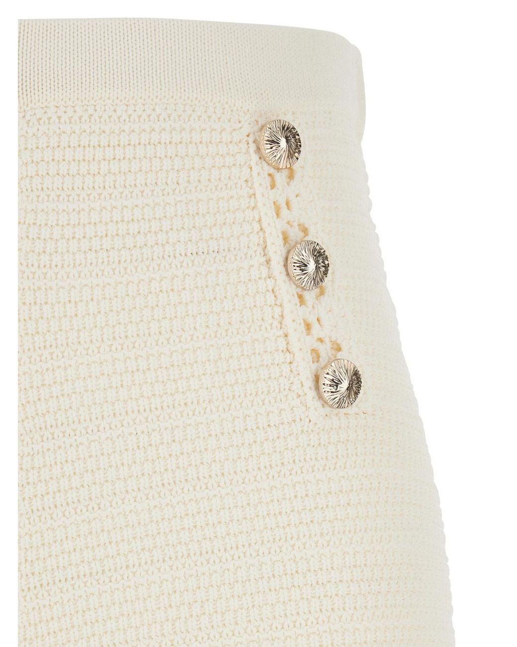 Twinset White Crochet Detailed Knitted Pants