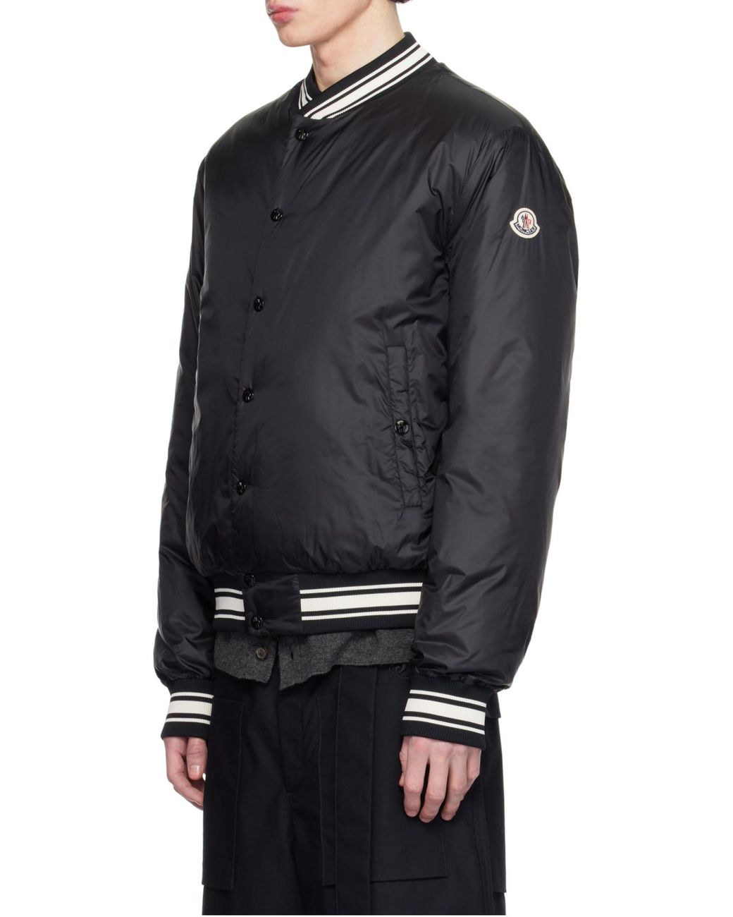 Moncler Black Reversible Button-Up Jacket for men