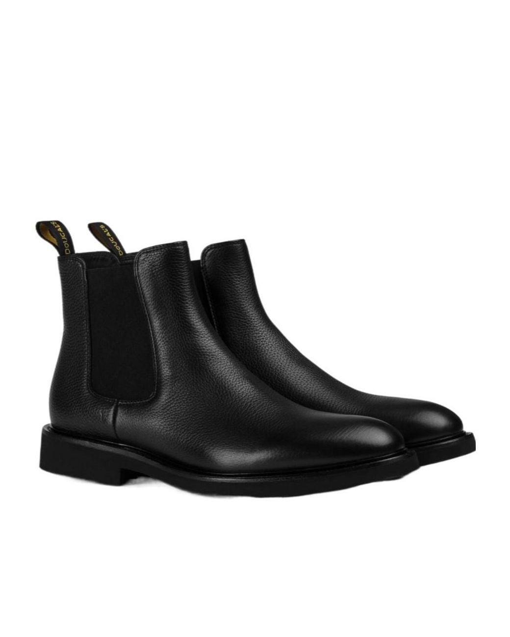 Doucal's Black Genouf Textured Chelsea Boots for men