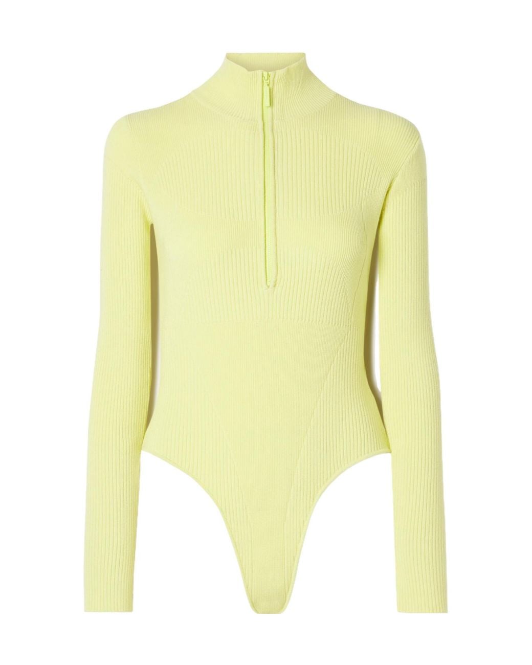 CORDOVA Yellow Ribbed High-Neck Romper