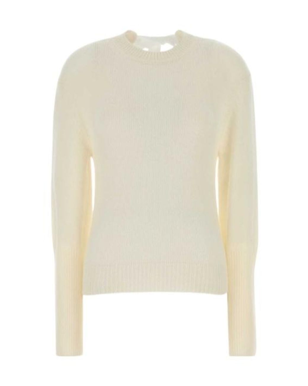 Lanvin White Bow-Back Knitted Sweater