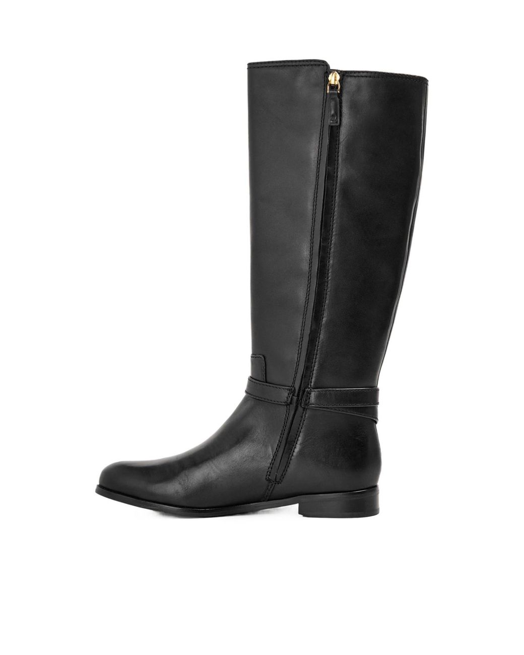 Ralph Lauren Black Leather Knee-High Boot