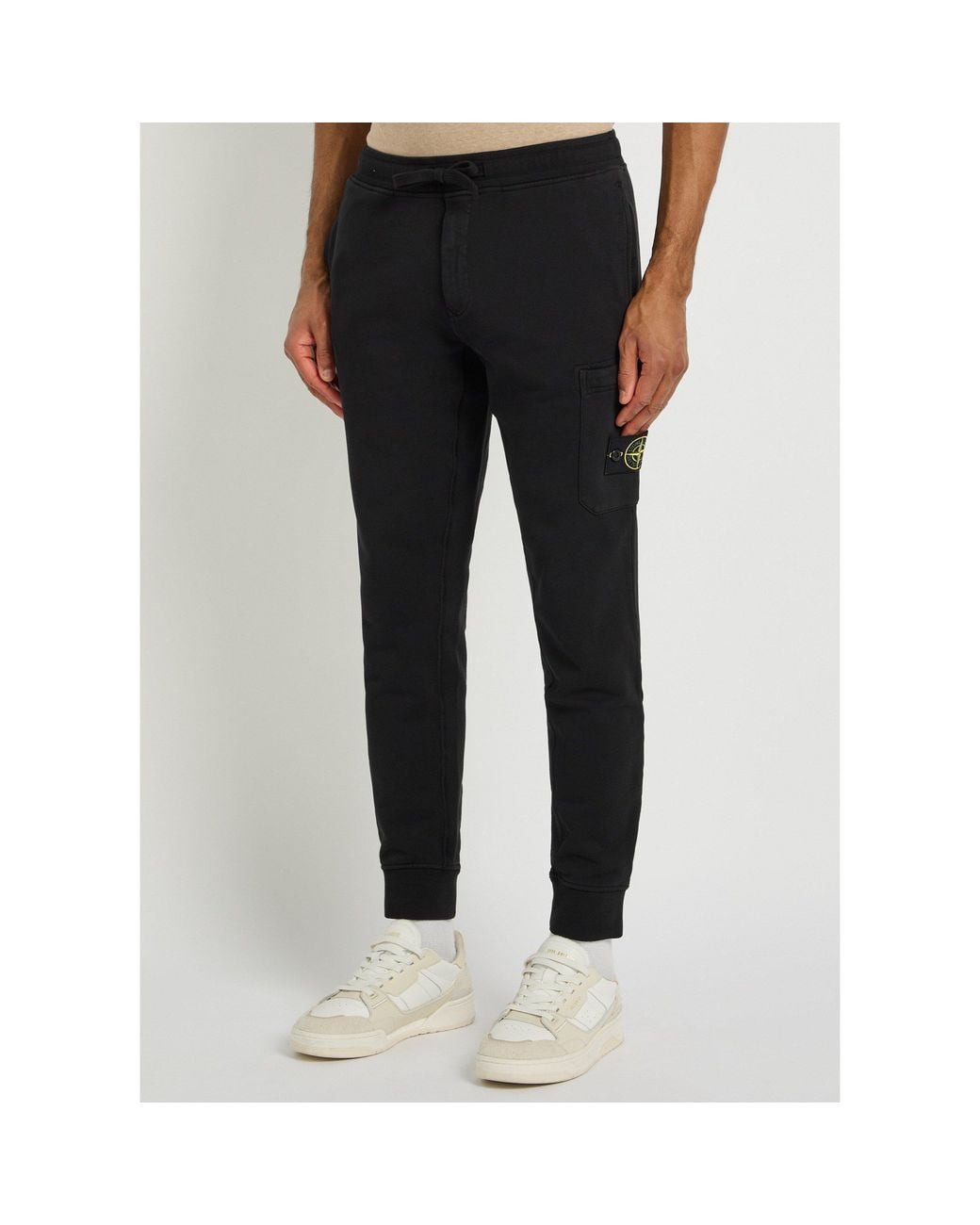 Stone Island Black Cotton Casual Pants for men