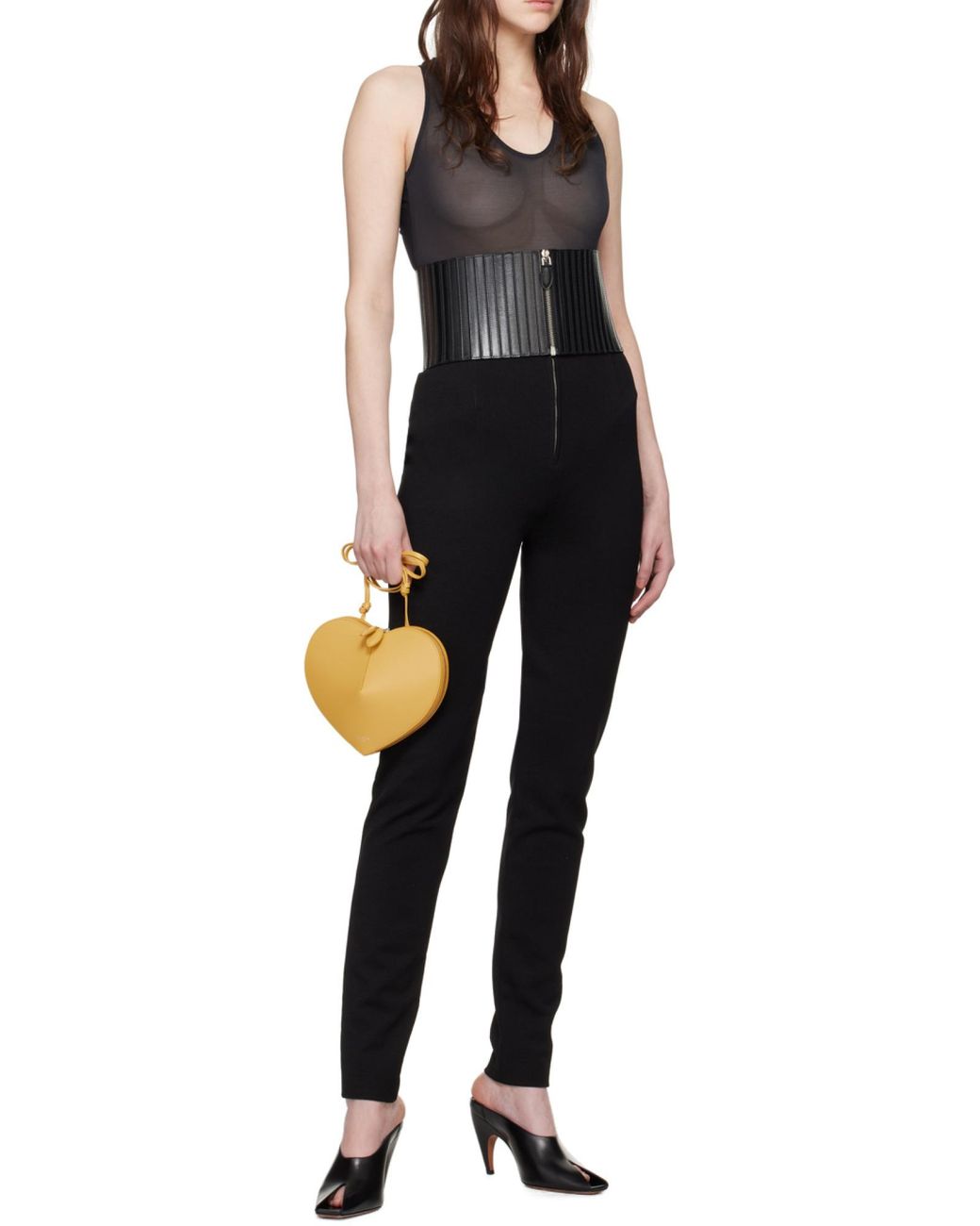 Alaïa Black Alaïa Dart Detailed Twill-Weave Leggings