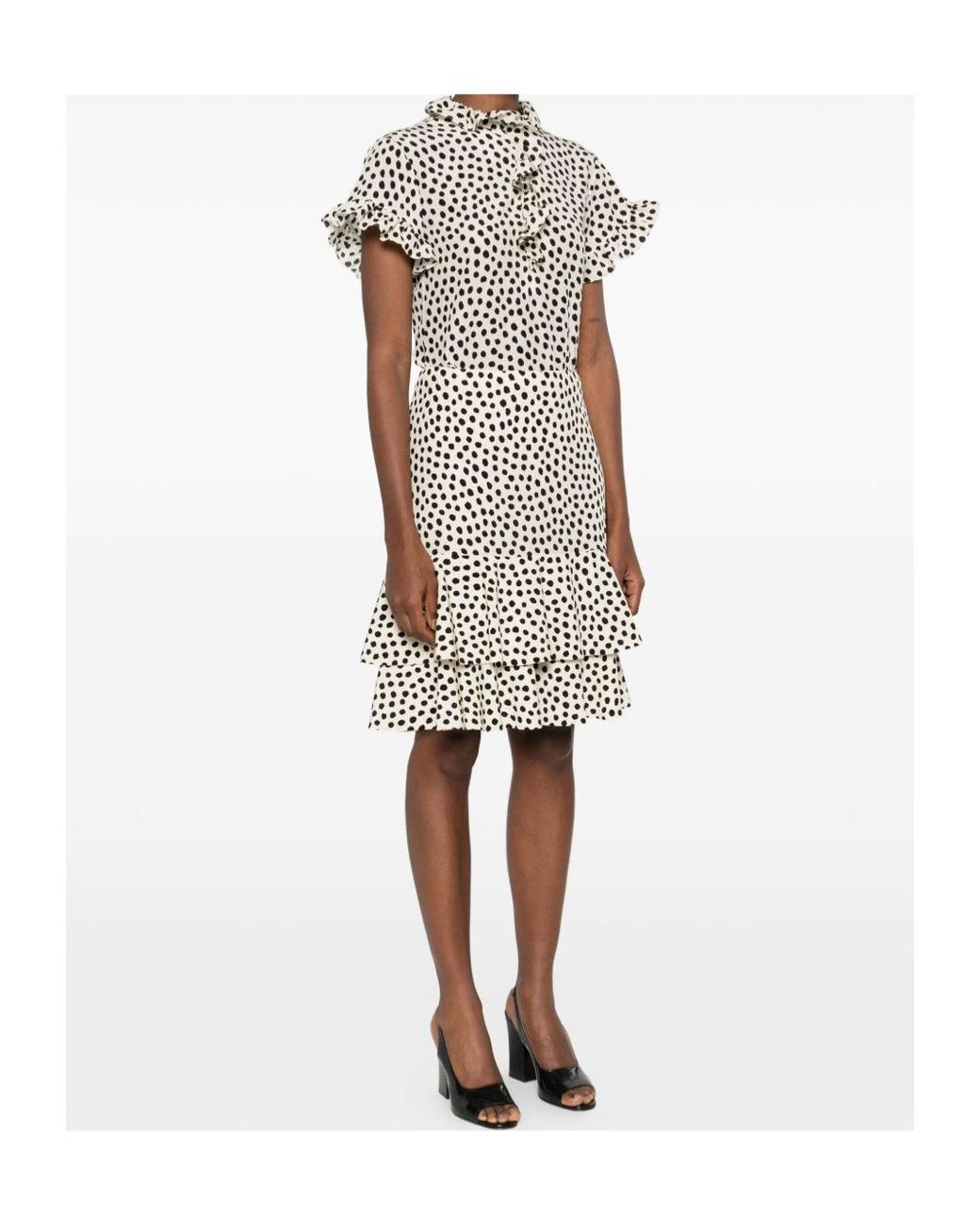 Chloé Black Chloé All-Over Printed Ruffled Skirt