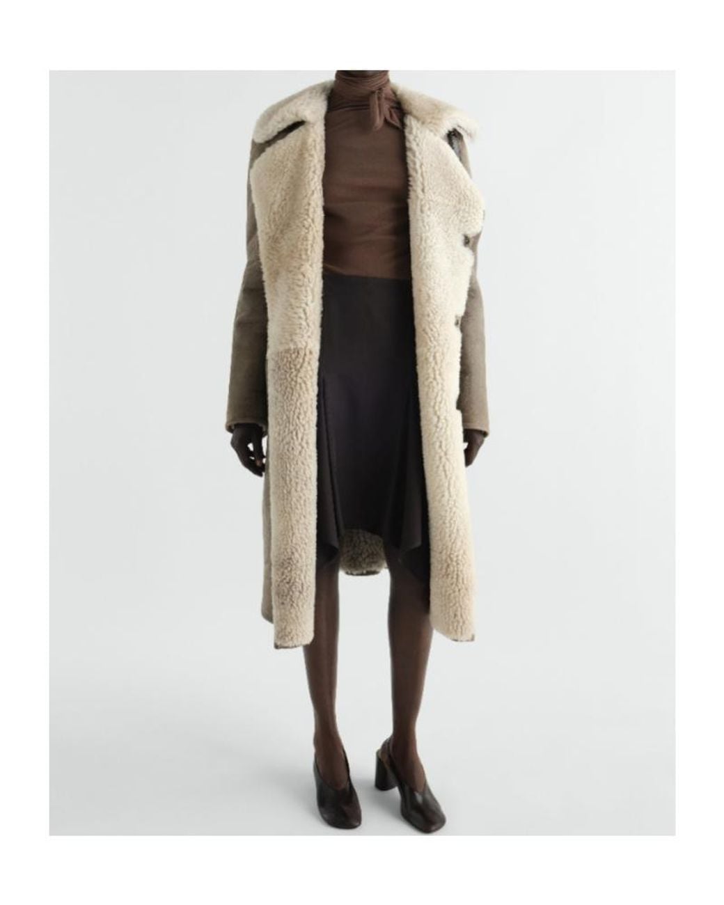 Lemaire Brown Long-Sleeved, Stand-Collar Coat