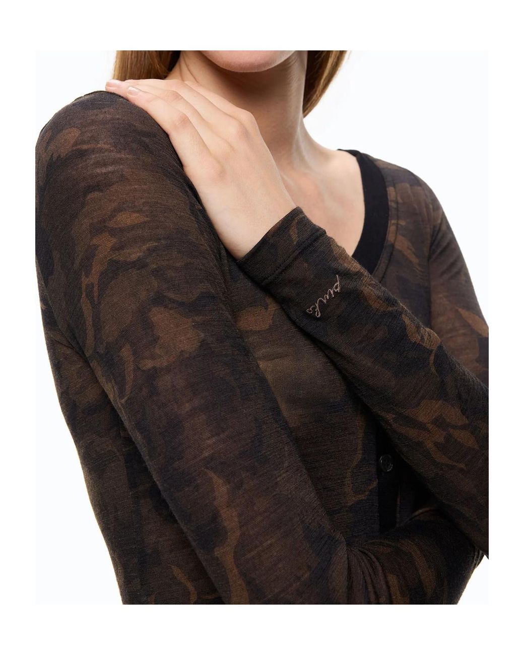 Pinko Black Sheer Patterned Cardigan