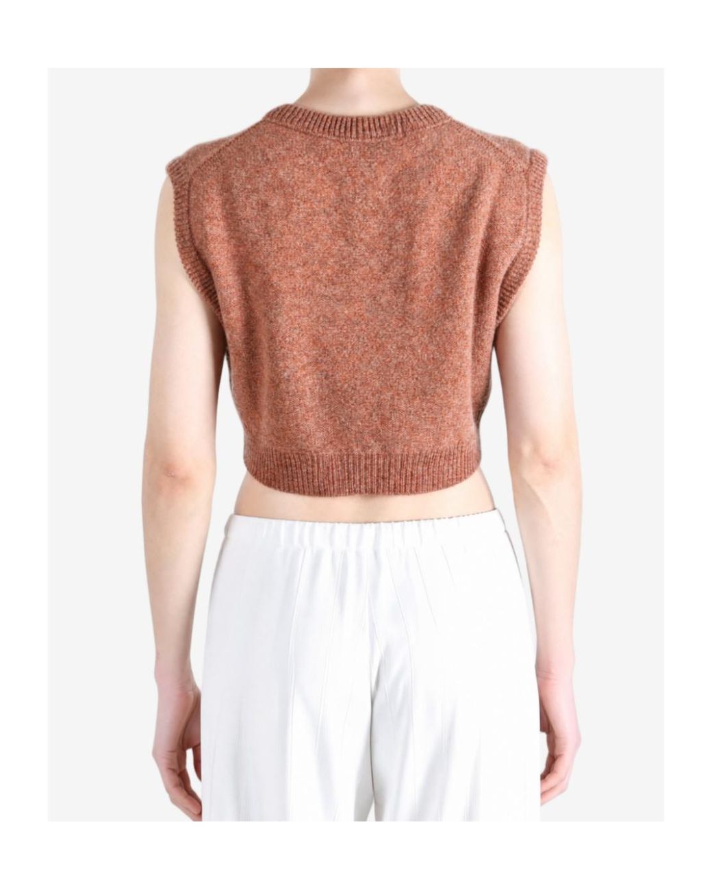 Lemaire Brown V-Neck Cropped Sweater Vest