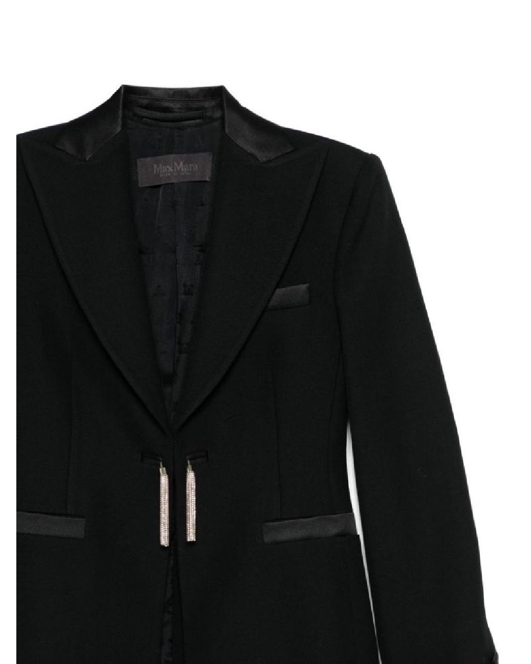 Max Mara Black Pianoforte Tassel Detailed Straight Hem Jacket