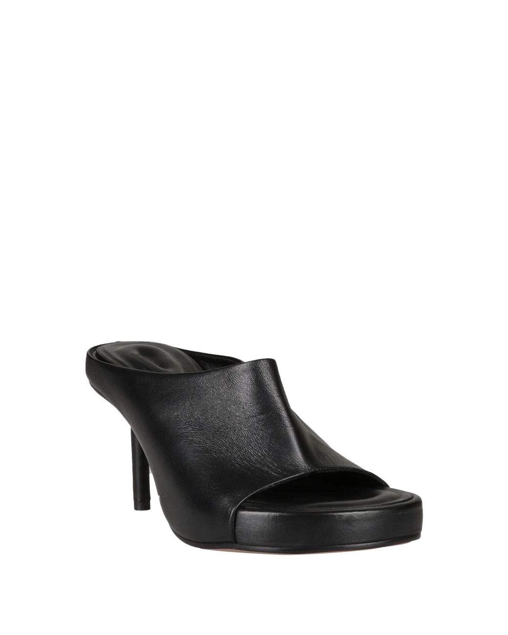 Jacquemus Black Geometric Heel Leather Slide Sandals