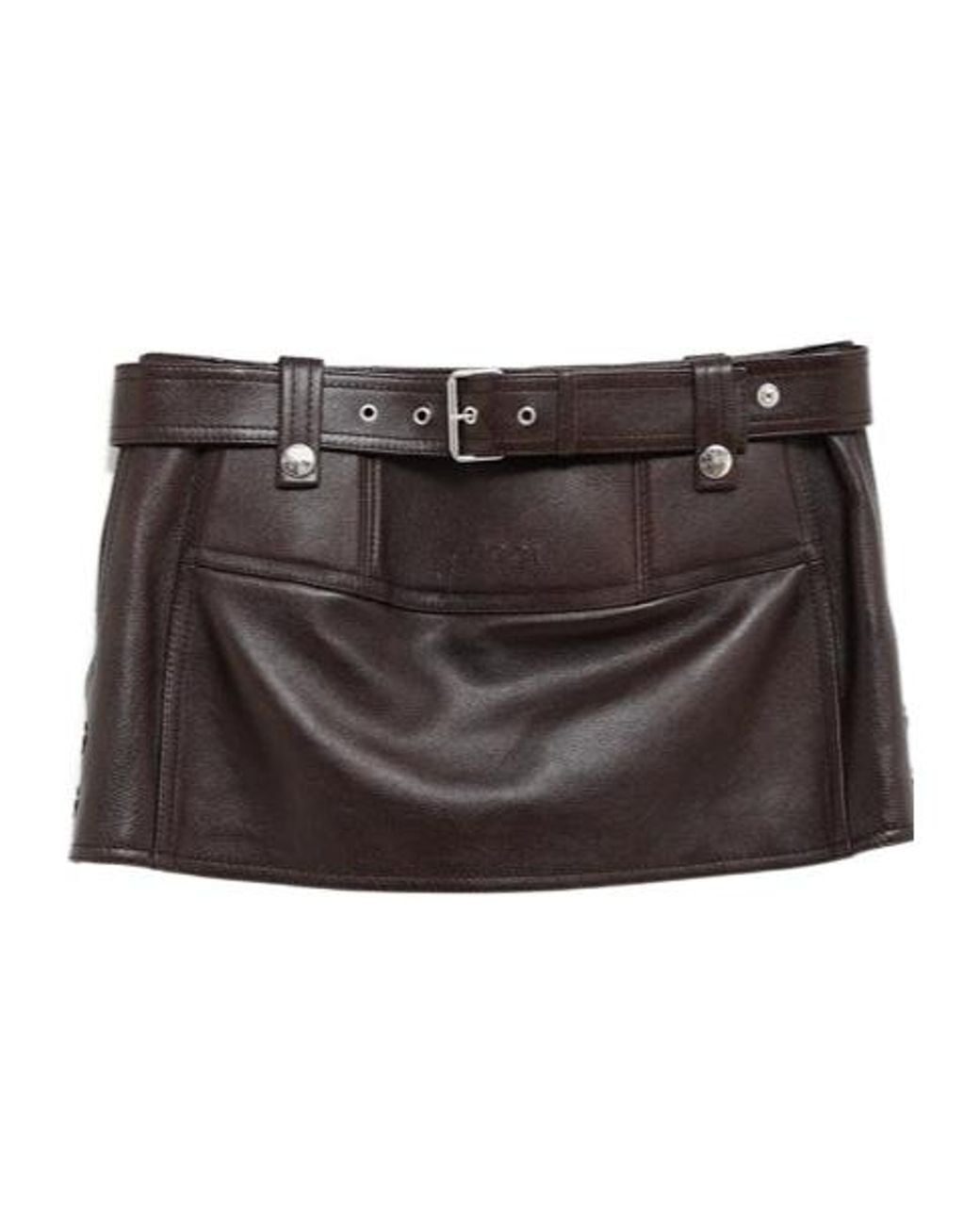 Gucci Black Leather Mini Skirt