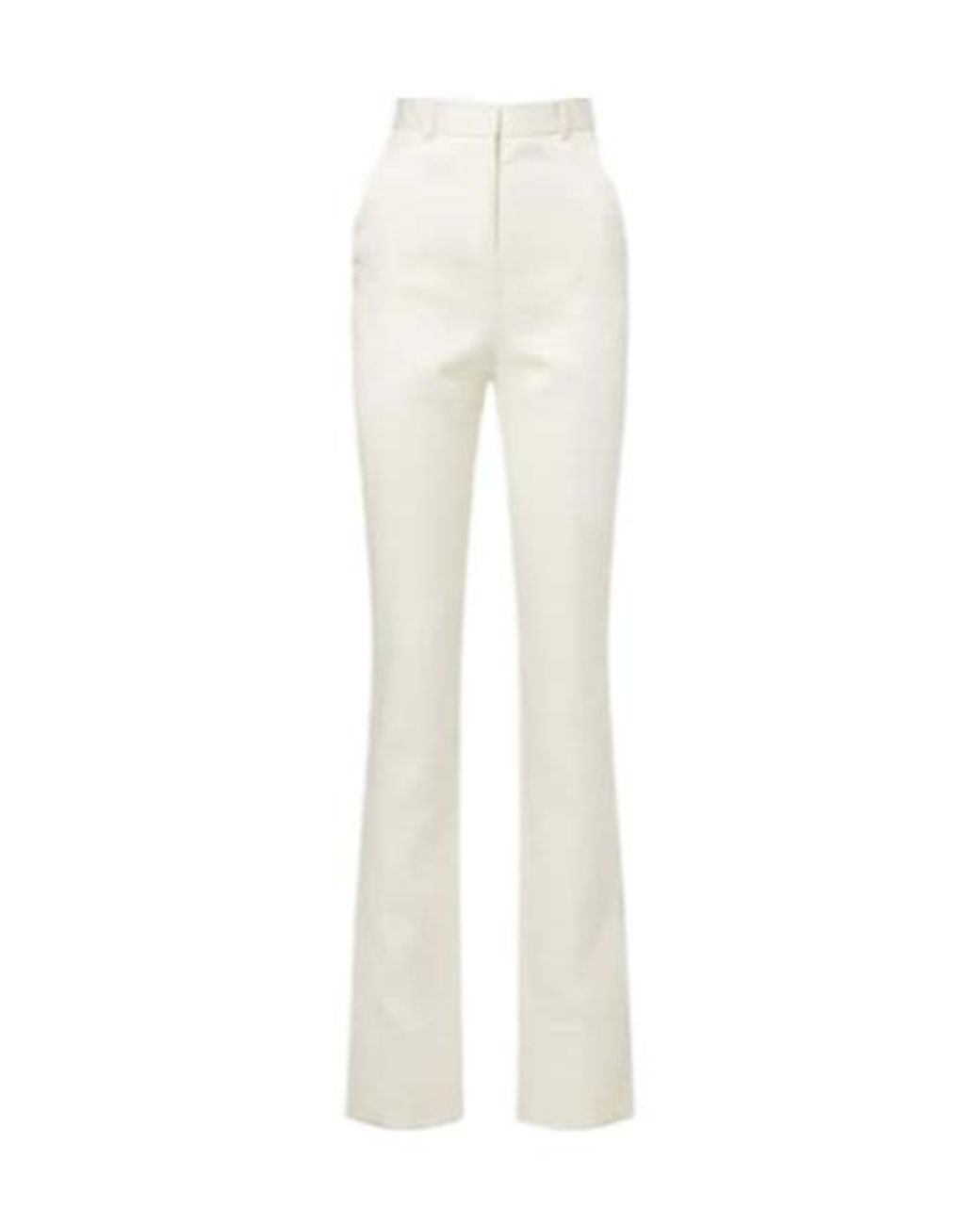 Calvin Klein White Lucia High-Rise Wool And Silk Slim Pants
