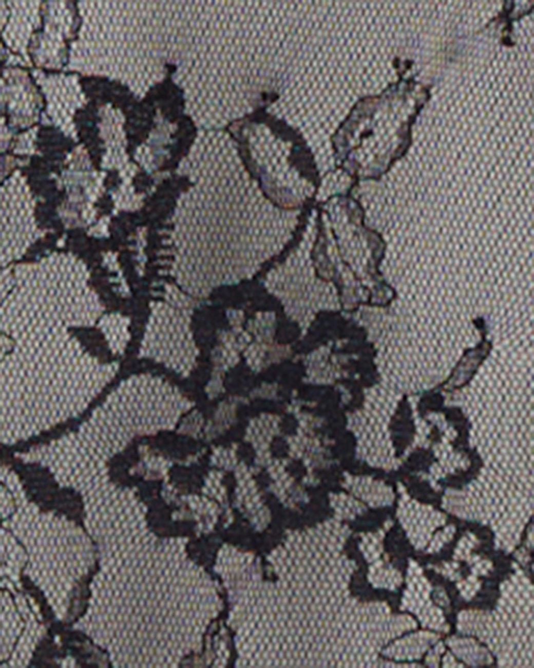 Patrizia Pepe Gray Lace-Overlay Floral Pattern Top