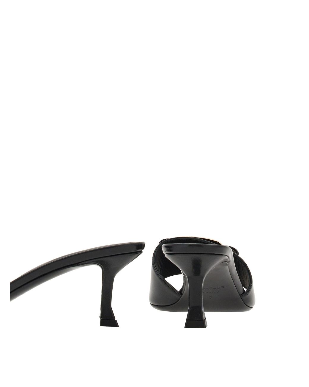 Ferragamo Black Ferragamo Bow-Detailed Slip-On Sandals