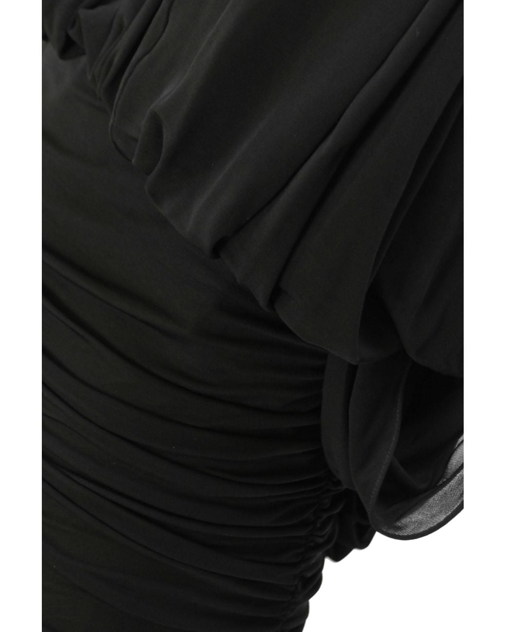 Saint Laurent Black Draped Detail Dress