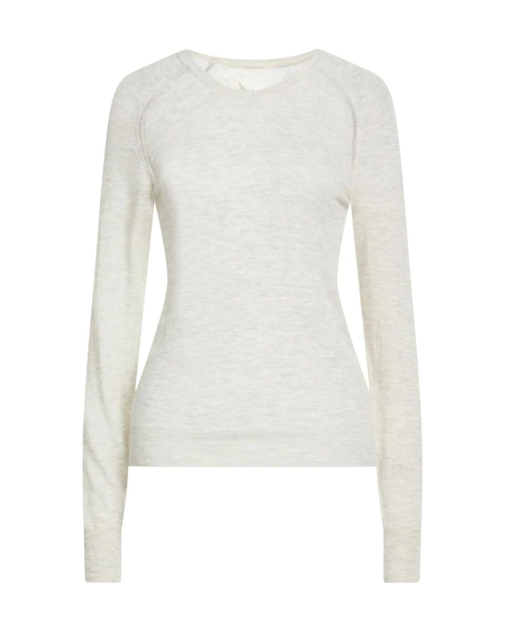 Isabel Marant White Long-Sleeved Crew-Neck Top