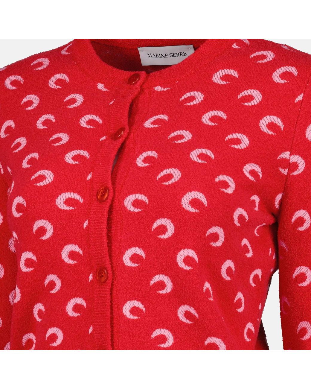 MARINE SERRE Red Moon Pattern Cropped Cardigan
