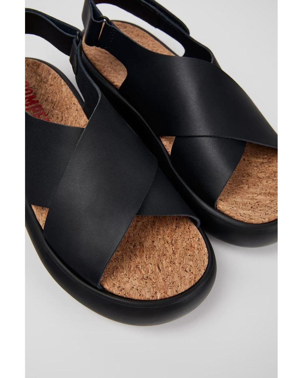 Camper Black Crisscross-Strap Sandals