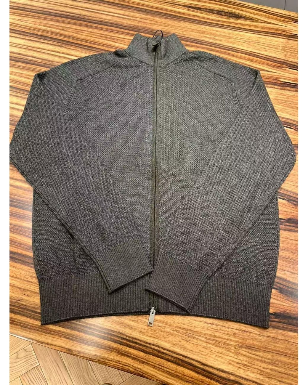 Zegna Brown Dark And Dark Cashseta Full Zip Cardigan for men