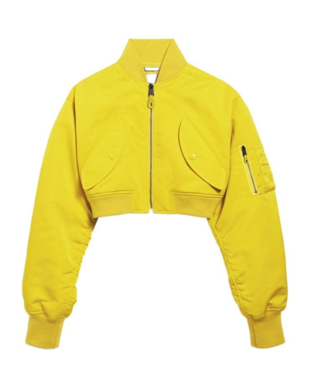 Balenciaga Yellow Cropped Bomber Jacket