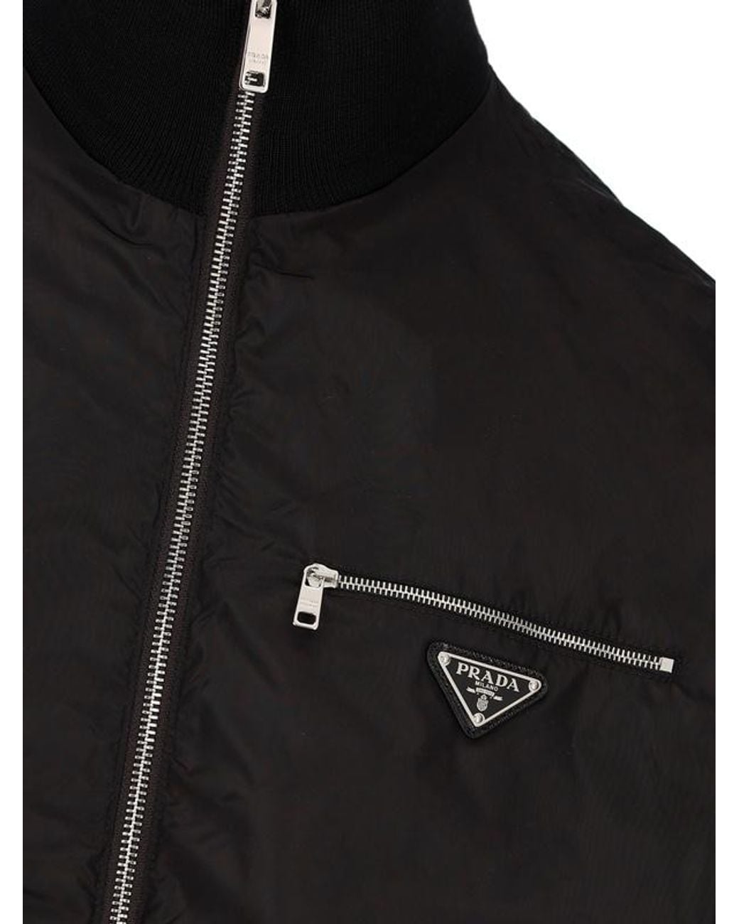 Prada Black Reversible Zip-Up Bomber Jacket for men
