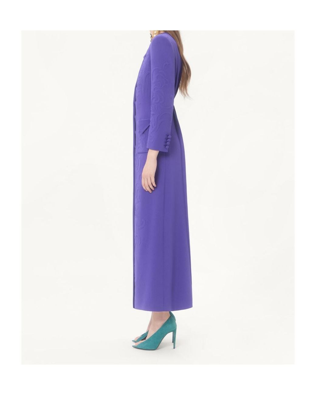 Valentino Purple Long-Sleeved Coat