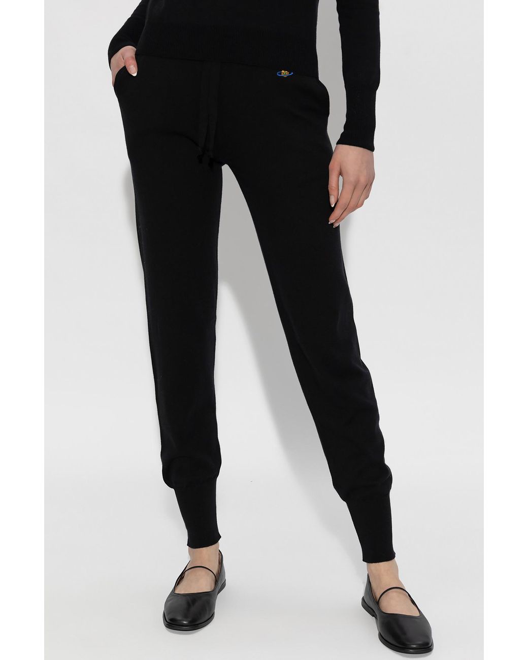 Vivienne Westwood Black Logo-Embroidered Knitted Sweatpants