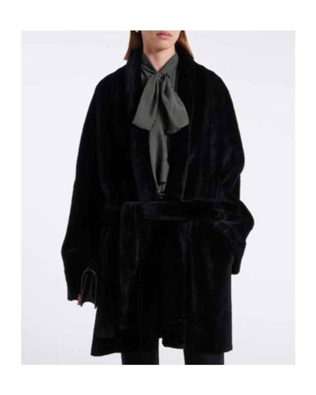 Nour Hammour Black Raquel Shearling Coat