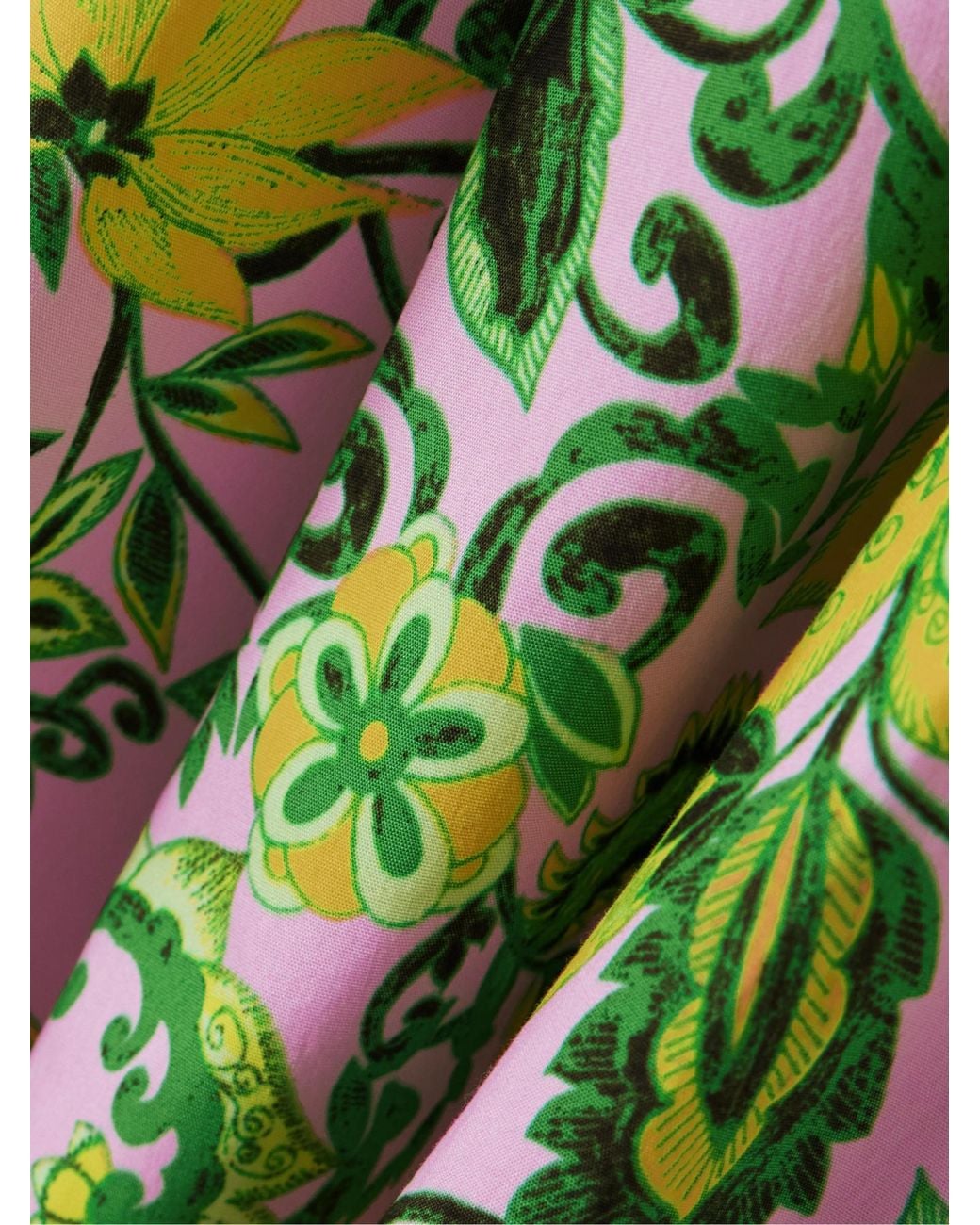 Diane von Furstenberg Green Floral-Print Cotton-Blend Maxi Dress