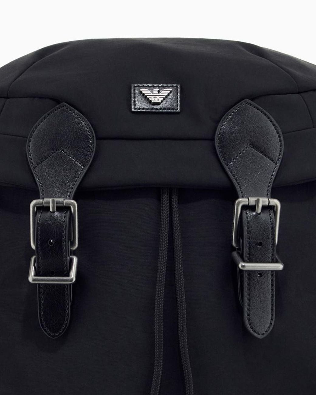 Emporio Armani Blue Logo Appliqué Flap Backpack for men