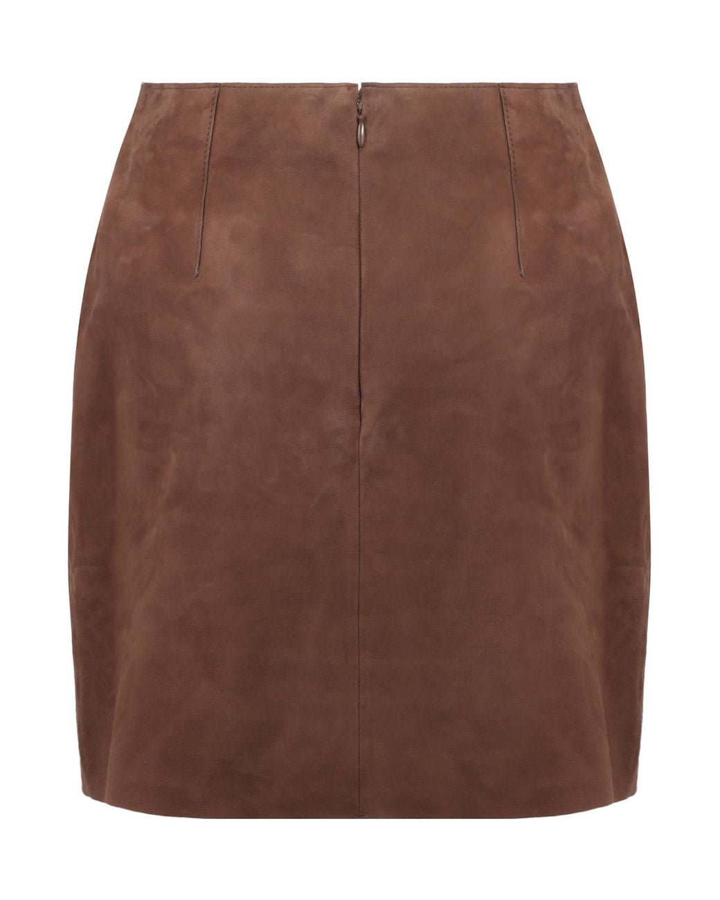 Yves Salomon Brown Suede Wrap Skirt