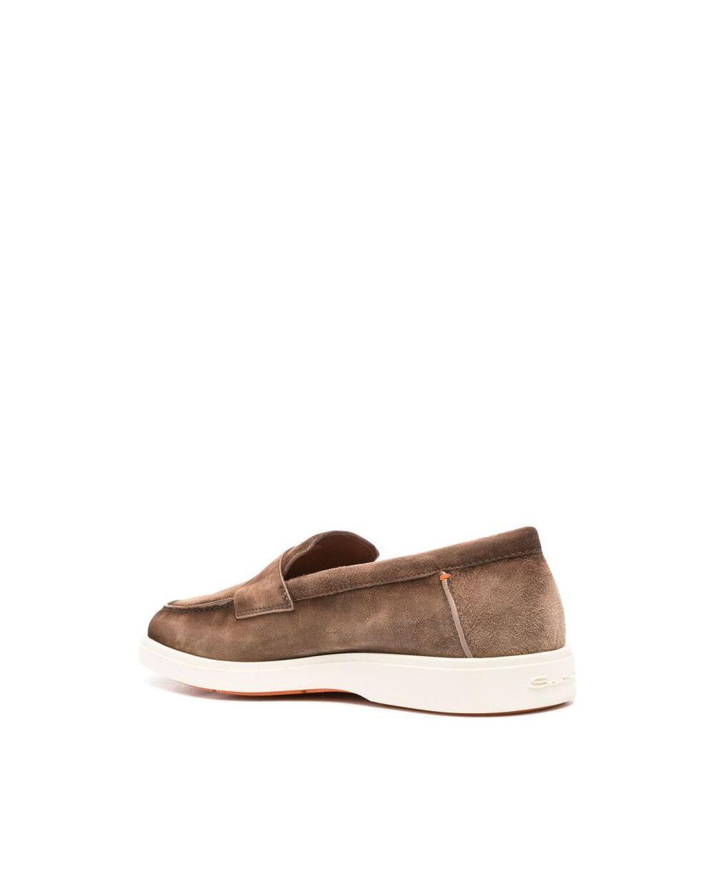 Santoni Brown Revolve Eaam 21 Almond Toe Loafers for men