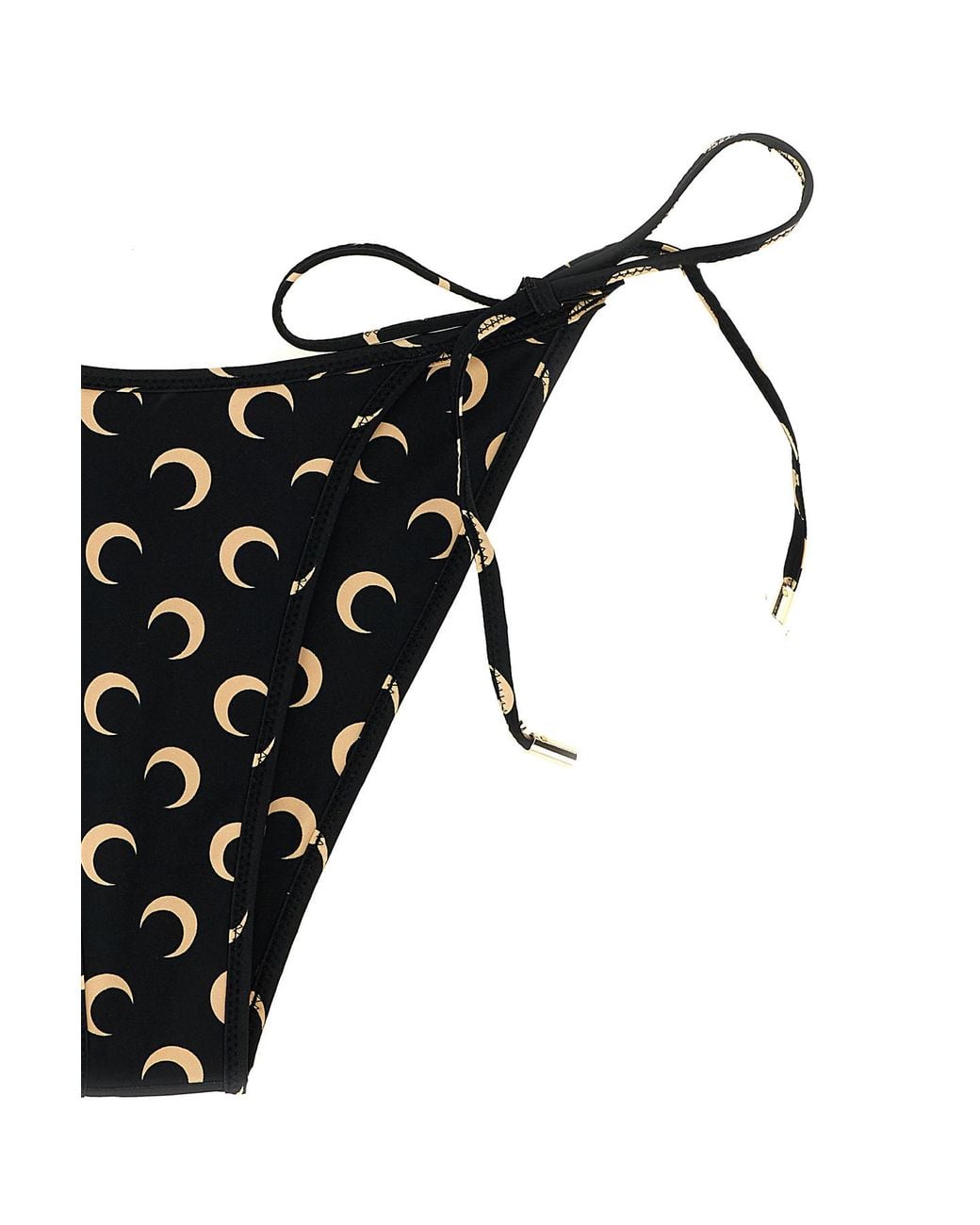 MARINE SERRE White Moon-Print Triangle Bikini