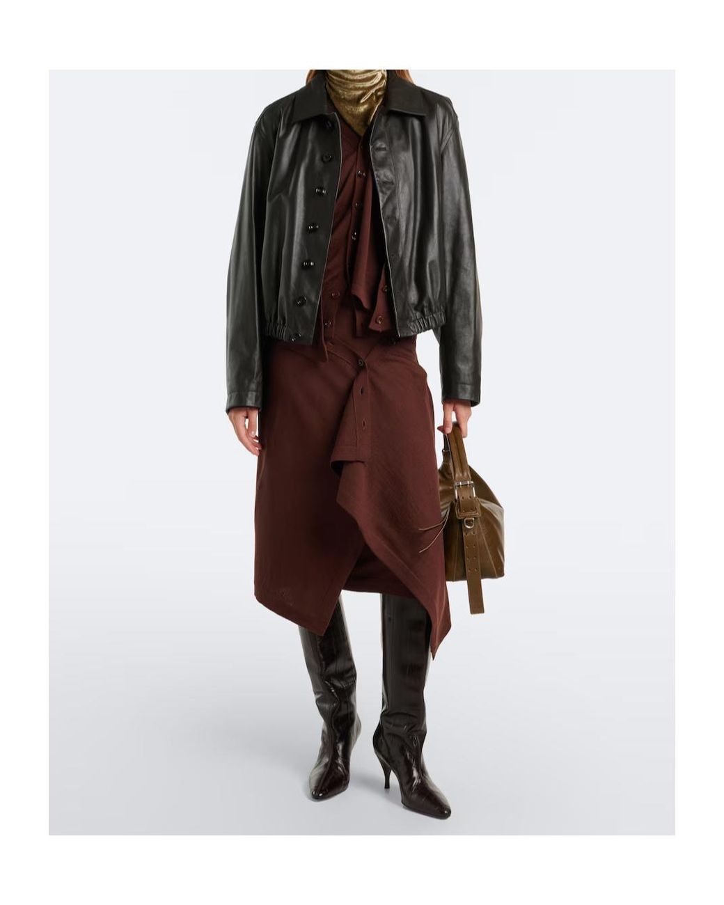 Lemaire Brown Small Leather Shoulder Bag