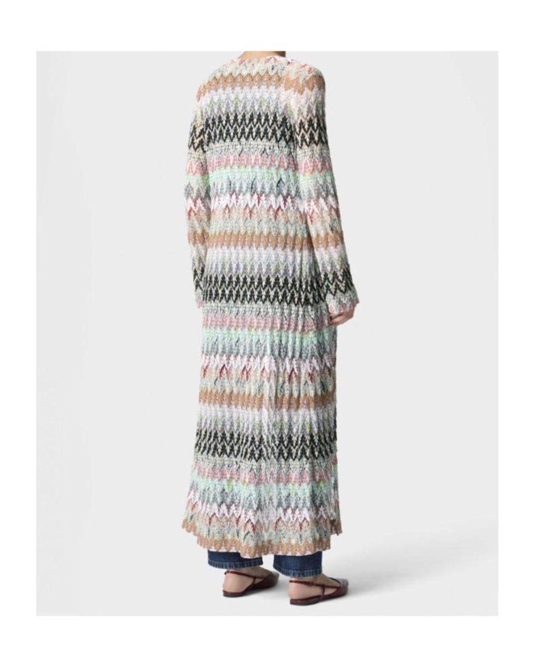 Missoni White Zigzag Long Cardigan