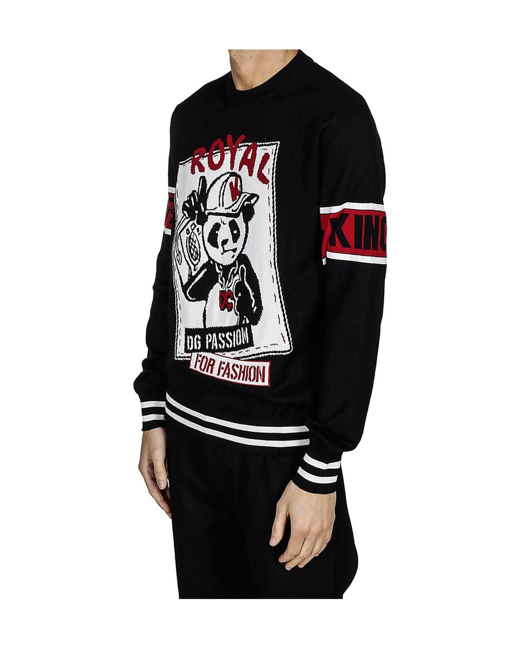 Dolce & Gabbana Black Round Neck Sweater for men