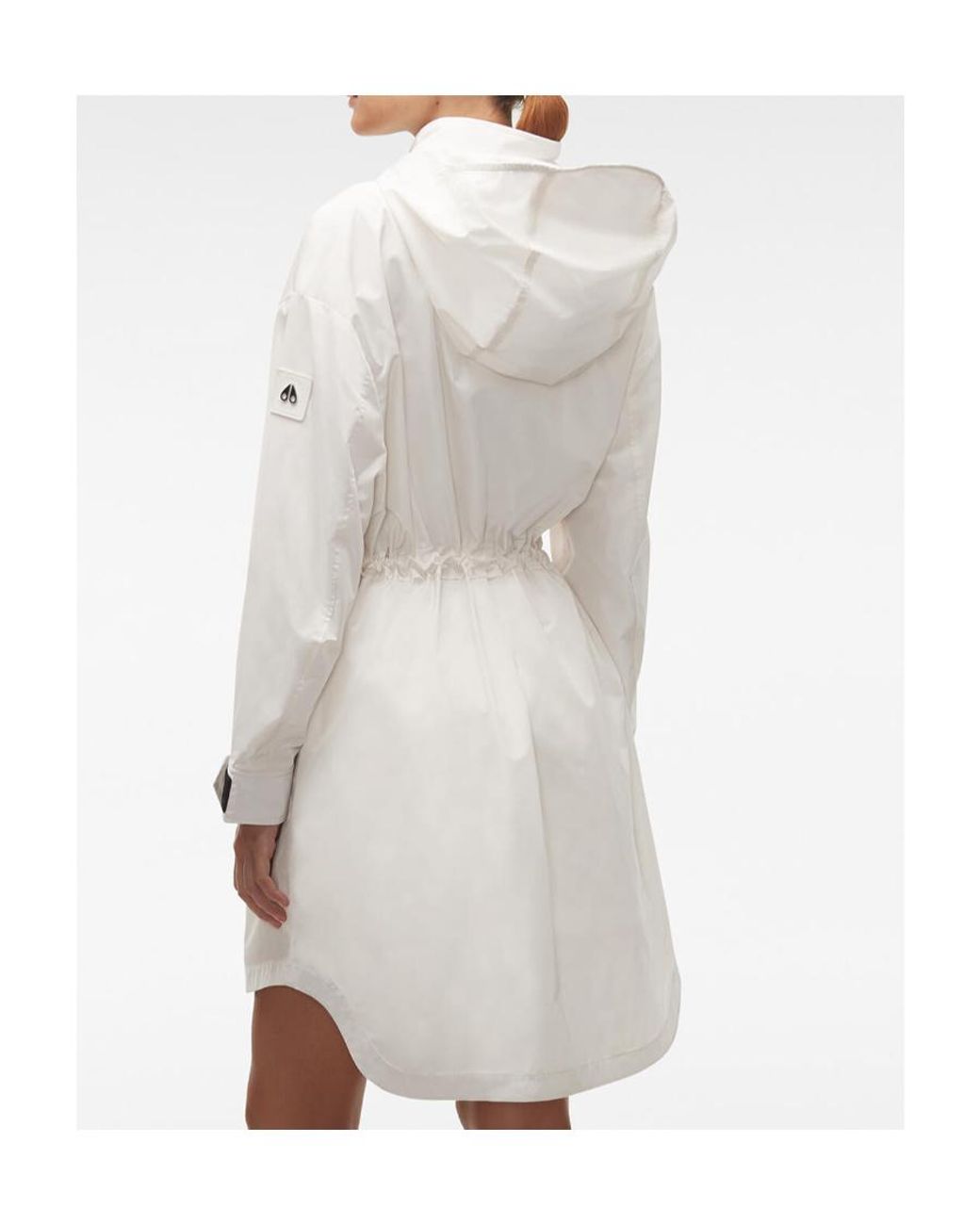 Moose Knuckles White Drawstring Waist Windbreaker