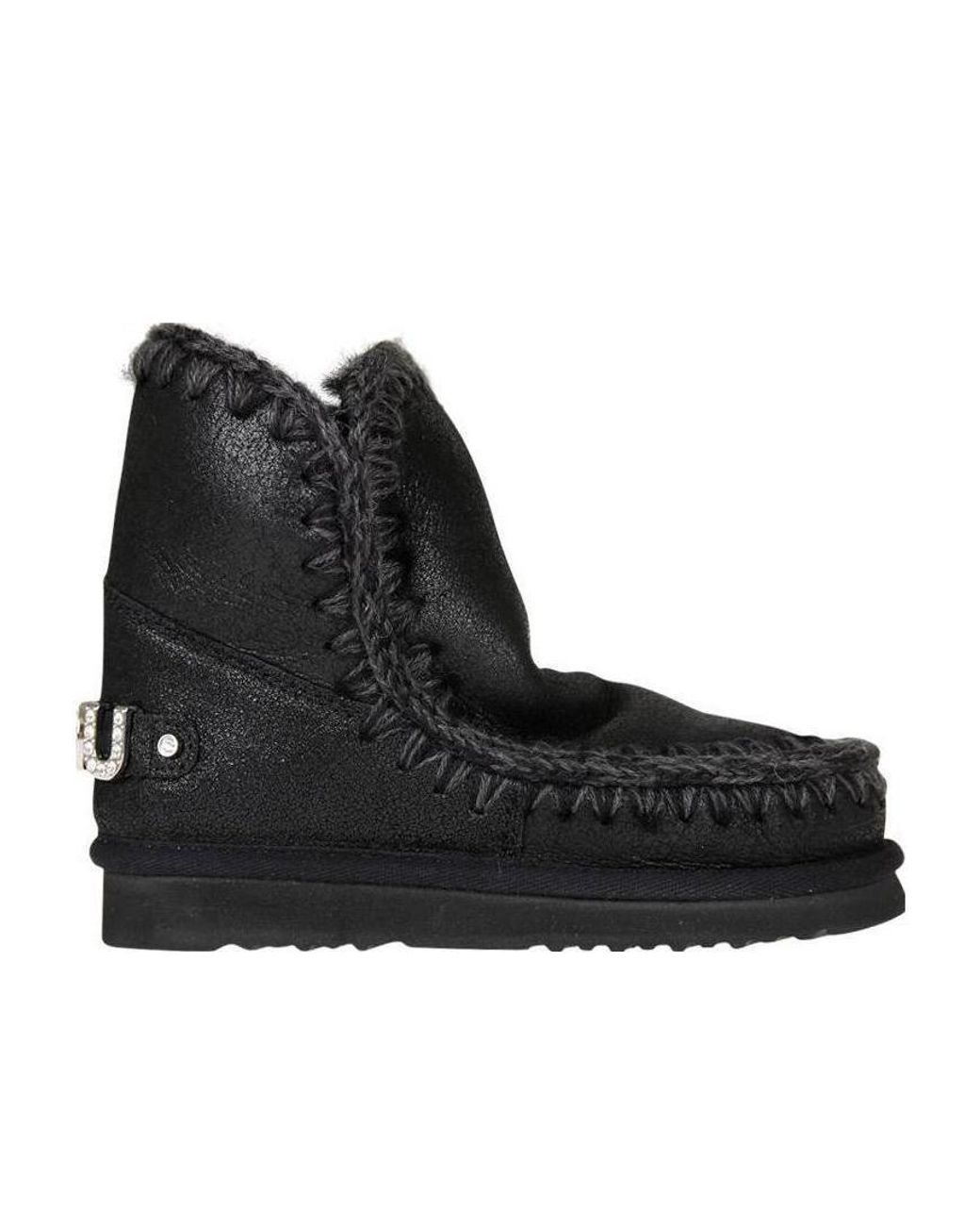 Mou Black Eskimo 18 Leather Boots