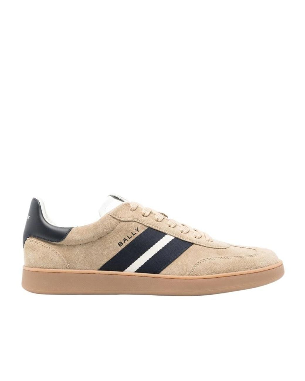 Bally Natural Retro Stripe-Detail Lace-Up Sneakers for men